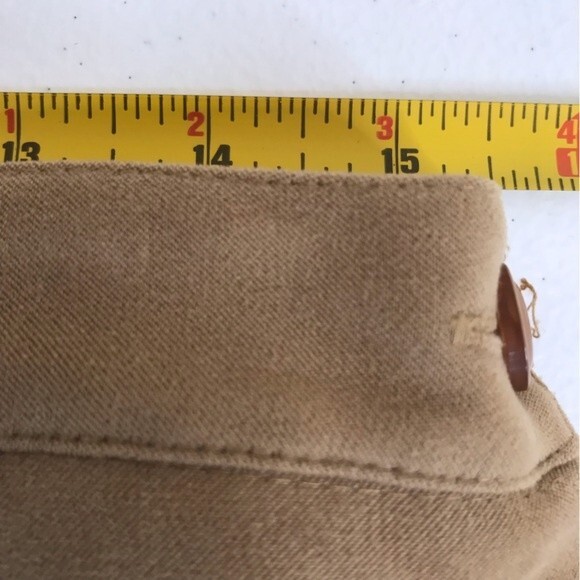 Vintage Sag Harbor Faux Suede Camel Pants Women Size 14 High Waist Elastic Waist - Picture 4 of 10